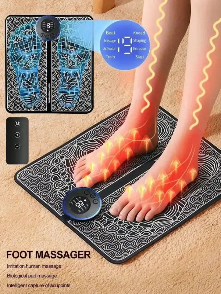 2026 Foot Massager for Relaxation, Automatic Pulse Foot Massage Pad with Heat, Soothing Foot Care Mat for Home Use