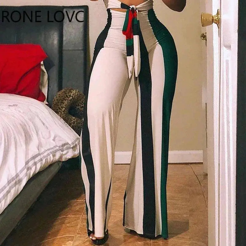 Elegant Striped Colorblock Jumpsuit Summer Chic Statement