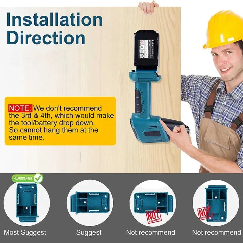 2-In-1 Battery Holder Stand for Makita and Milwaukee Tools