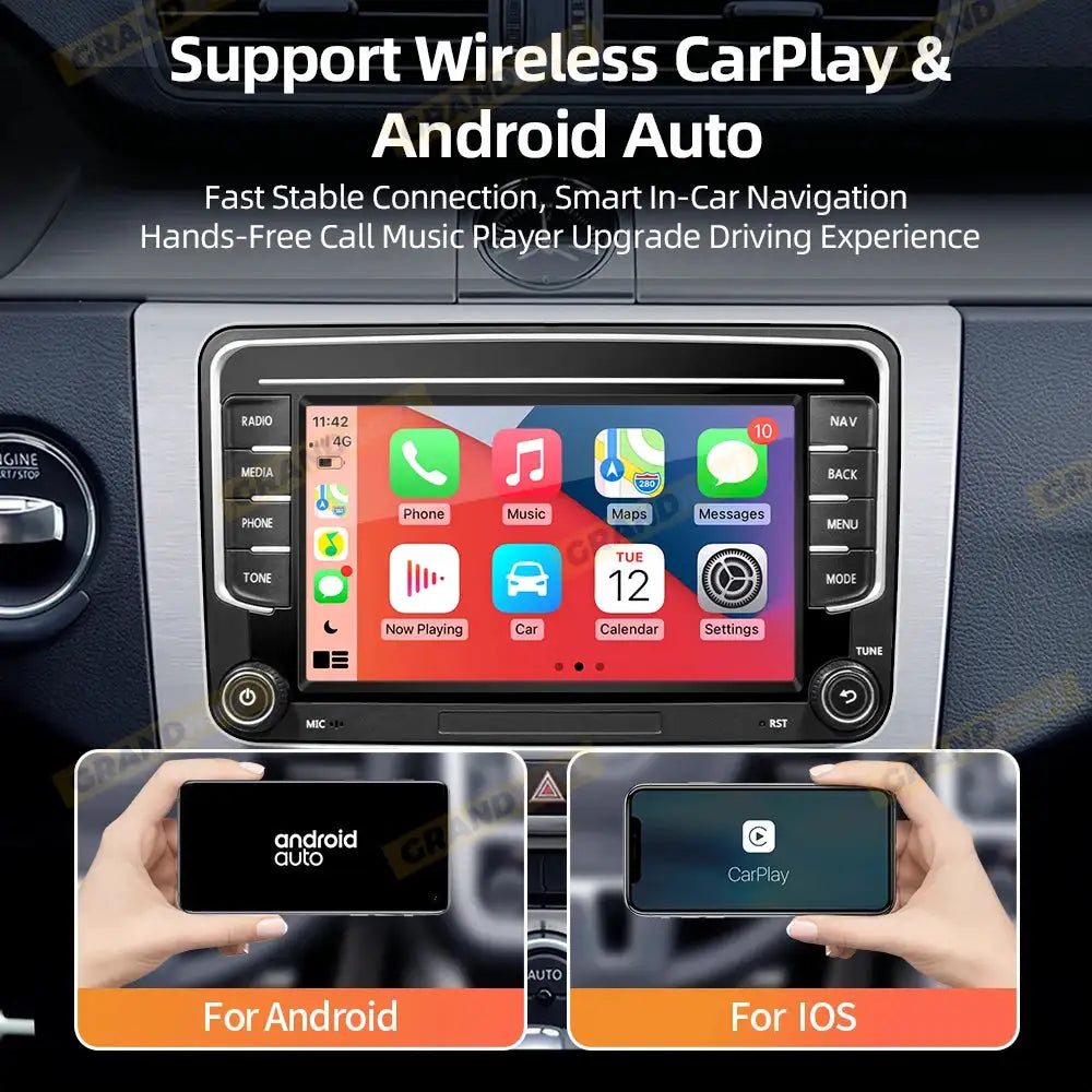 GRANDnavi Android13 Car Radio GPS For VW Volkswagen Skoda Octavia Golf 5 6 Touran Passat B6 Polo Jetta 2Din Multimedia Player
