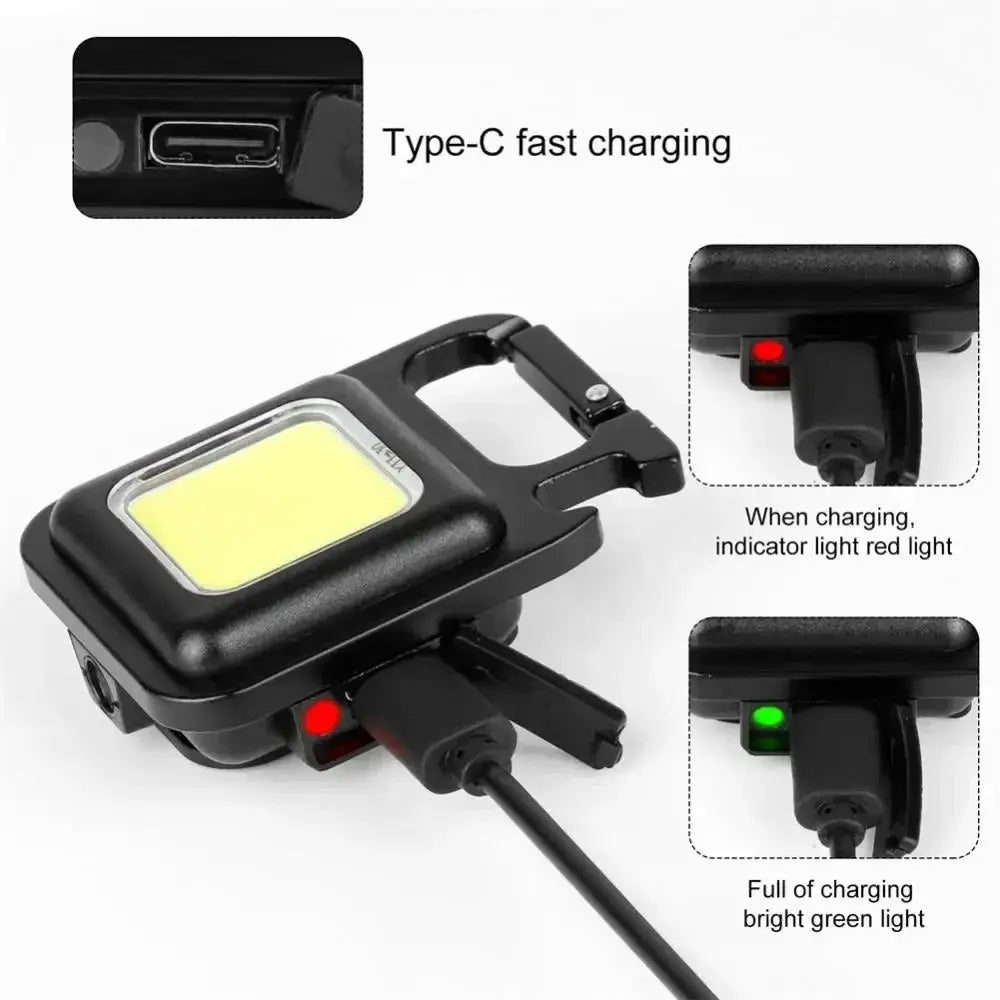 Mini LED Flashlight Keychain Multifunctional Portable COB - OurLum.com