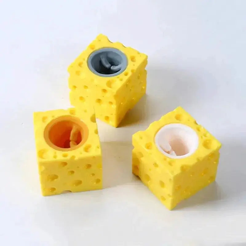 Pet Cheese Mouse Stress Ball Fidget Toy For Relief