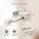 Beige No-Assembly Sofa Bed with Ottoman Pet-Friendly Easy-Clean