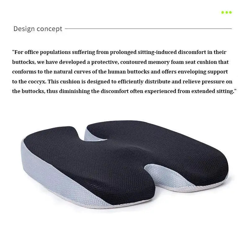 Gel Memory Foam Seat Cushion for Pain Relief and Comfort