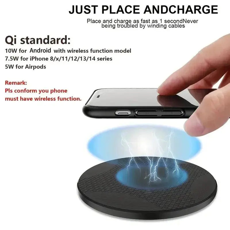 10W Wireless Charger Pad Stand Desktop Ultra-thin Fast Charging Dock - OurLum.com