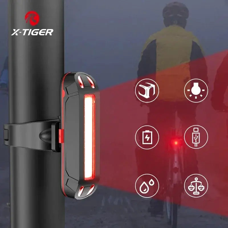 X Tiger Super Bright USB Rechargeable Rear Bike Light