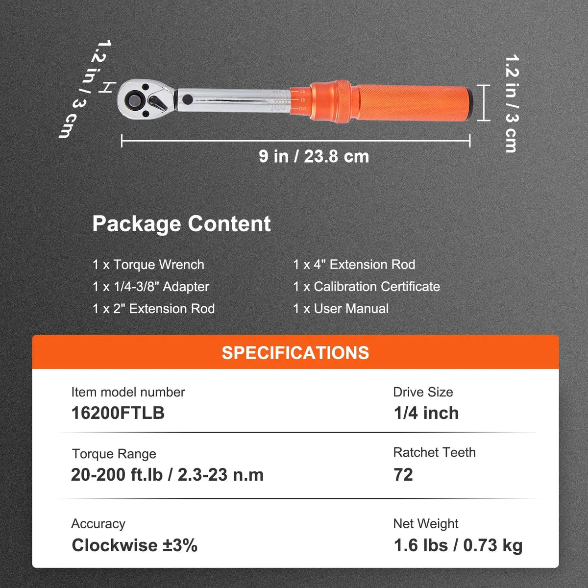 Precision Dual Range Torque Wrench — product image 7
