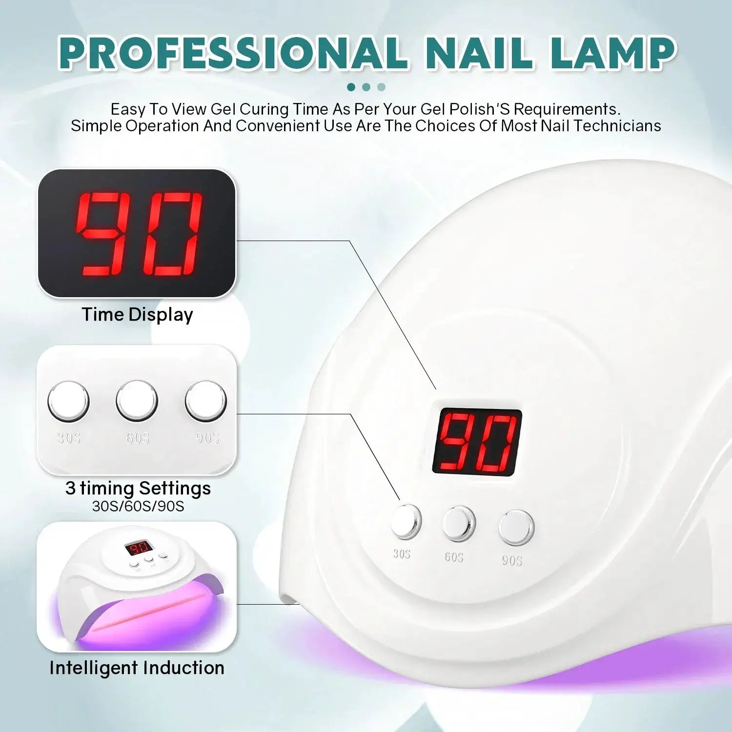 72W UV Nail Lamp With 24 LEDs Nail Dryer And Timer