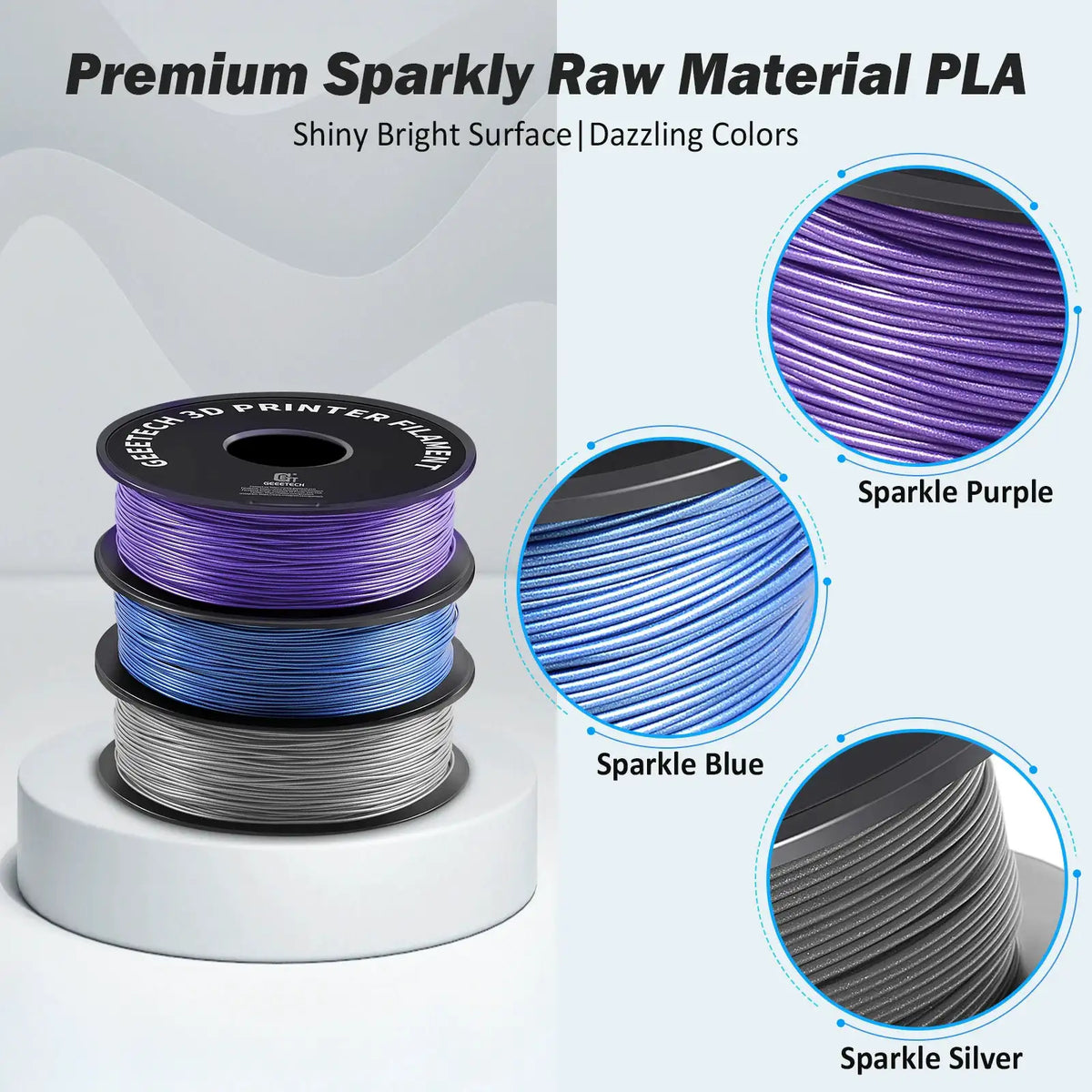 Sparkly PLA Filament - High Strength — Sparkly Silver Germany — product view 3