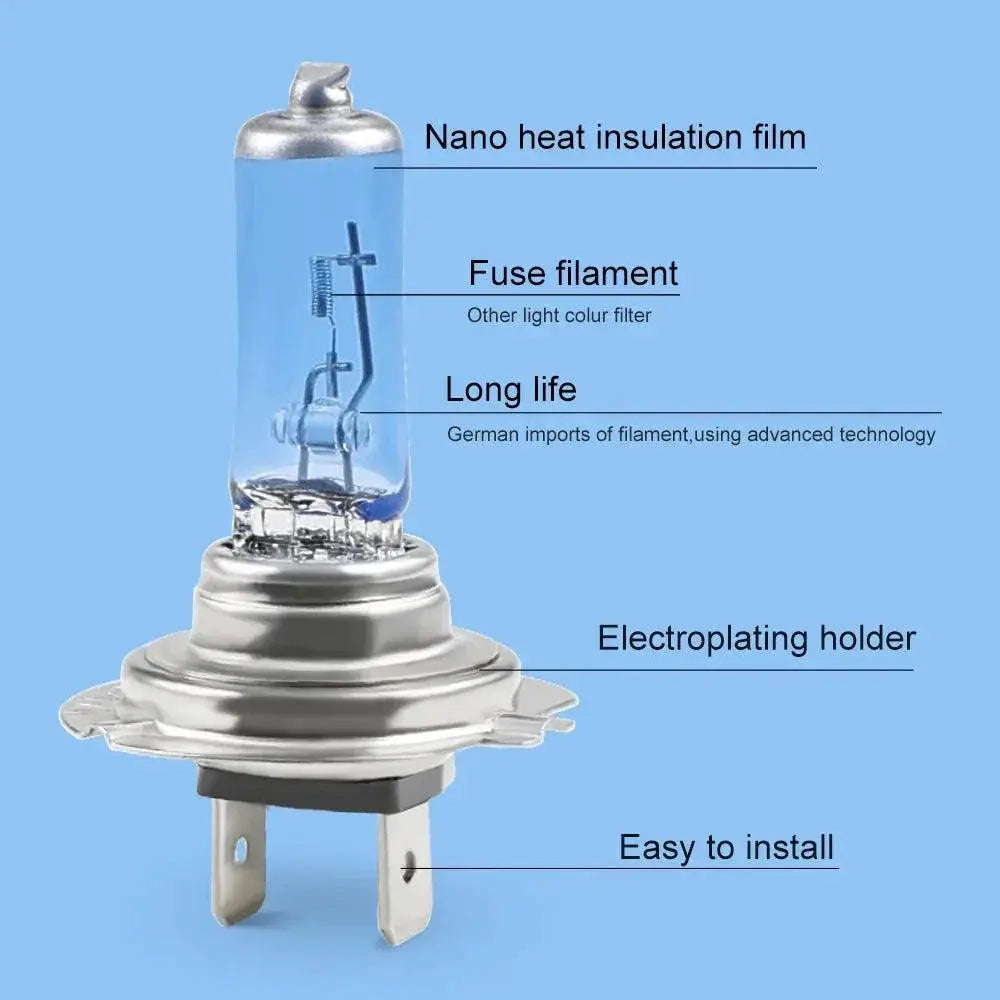 H7 Halogen Headlight Bulbs Super Bright 6000K White Light