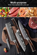 Razor Sharp Damascus Knife Set for Chefs