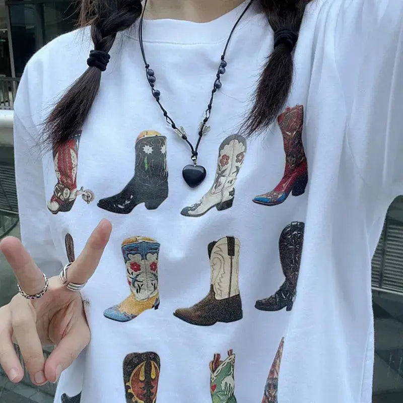 Vintage Cowgirl Graphic Tee Retro Western Boho Top