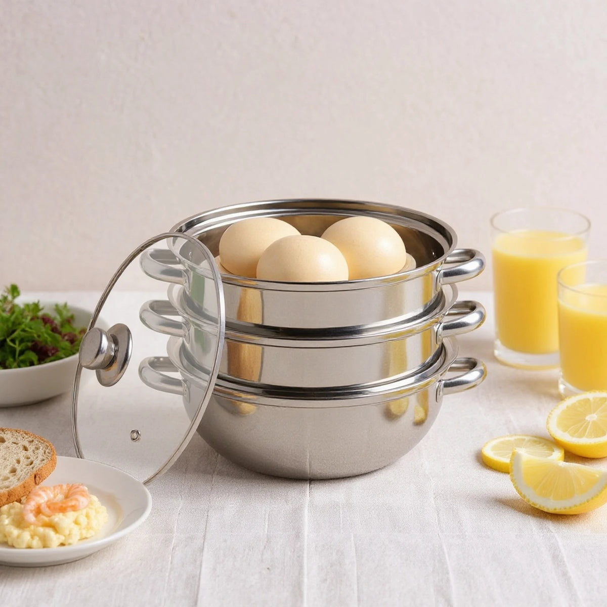 Stainless Steel Steam Cooker Multi-Function Tier Steamer Pot — product view 2