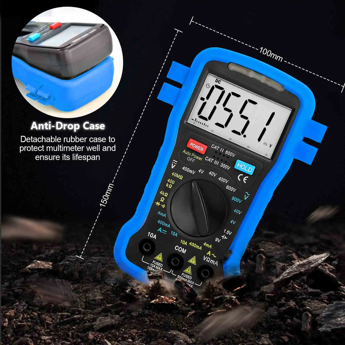 True RMS Digital Multimeter Counts Auto Range Voltage Tester AC — product view 5