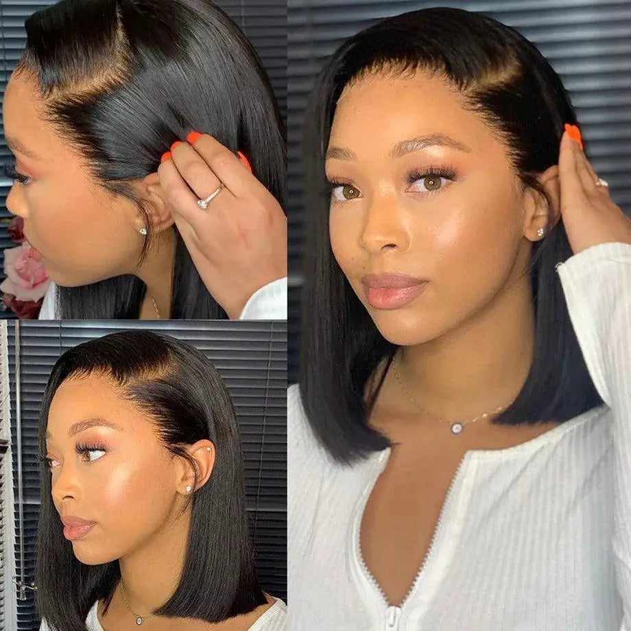Short Brazilian Bob Lace Front Human Hair Wig MyLockMe