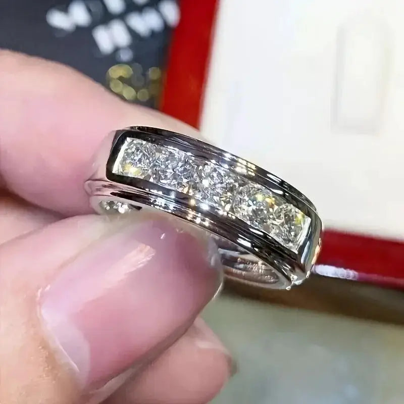 Starry Sky Moissanite Silver Ring — product image 2