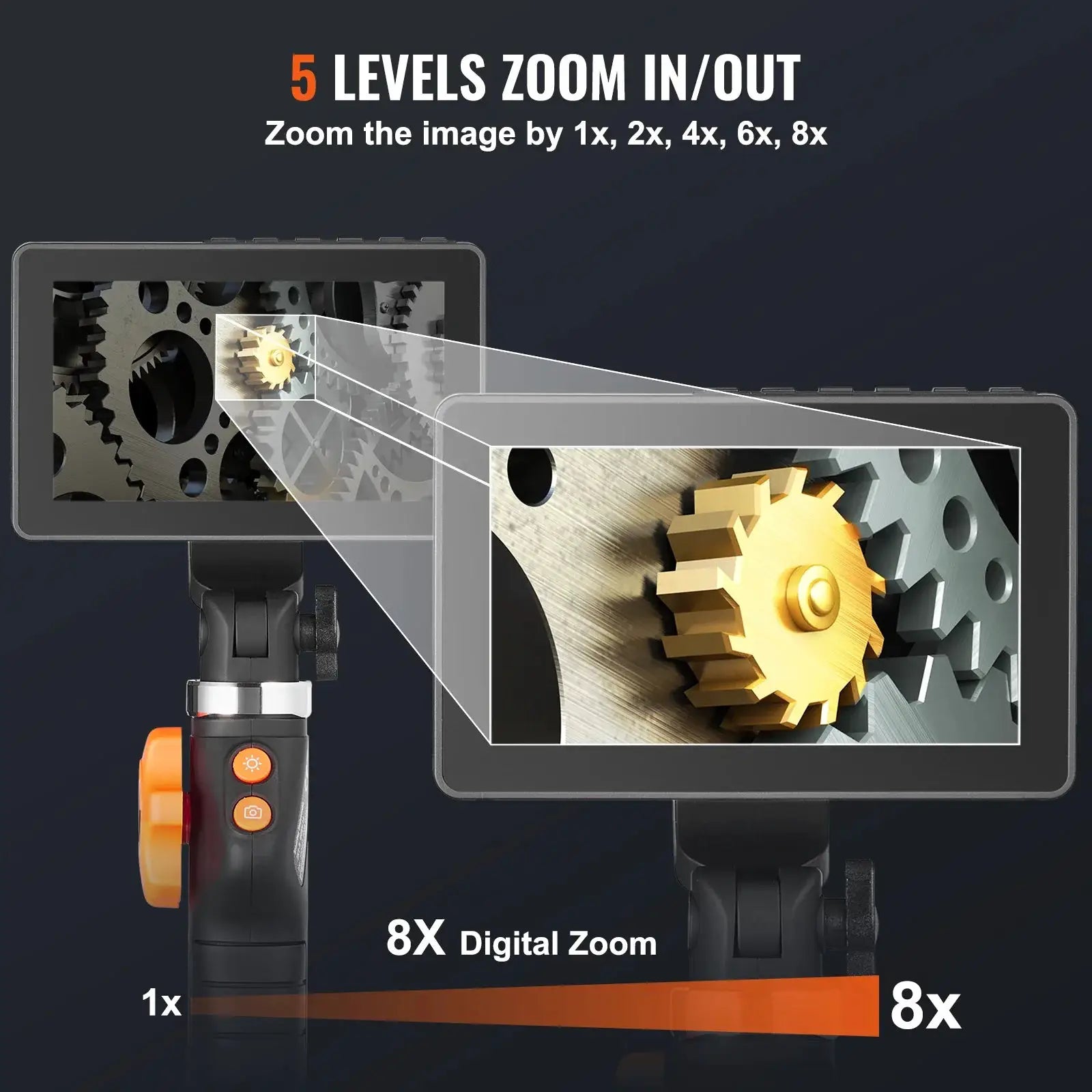 SucceBuy Articulate Borescope With Light - Two Way Articulation 5In Screen Hooks - stepyours.com