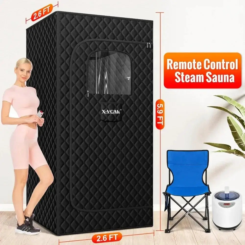 Portable Steam Sauna Box Tent 2.6 Liters 9 Levels 2.6x5.9 - OurLum.com