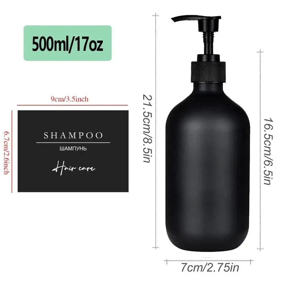 Modern Black Soap Dispenser 500ml Refillable Bath Accessory