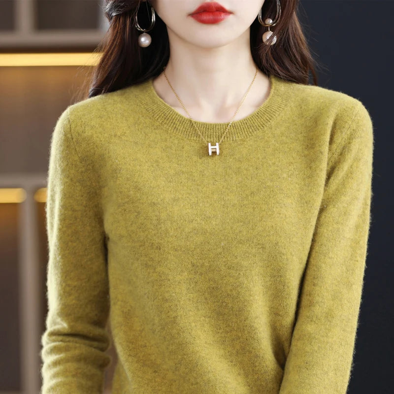 Crew Neck Wool Knit Sweater