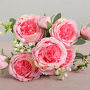 Rose Pink Silk Peony Wedding Bouquet - Artificial Decoration