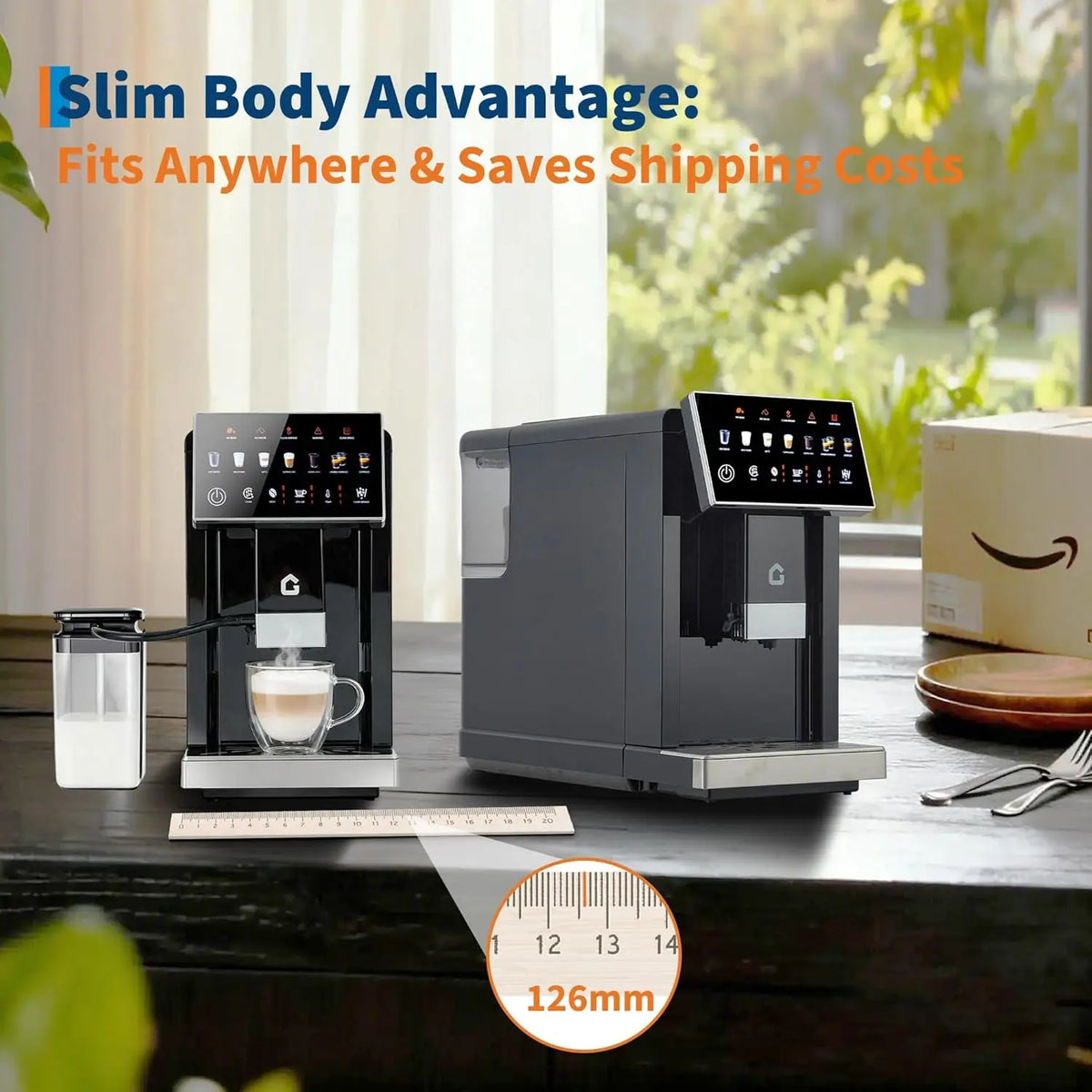 Espresso Coffee Maker with Milk Frother - Removable Brewer — product view 2