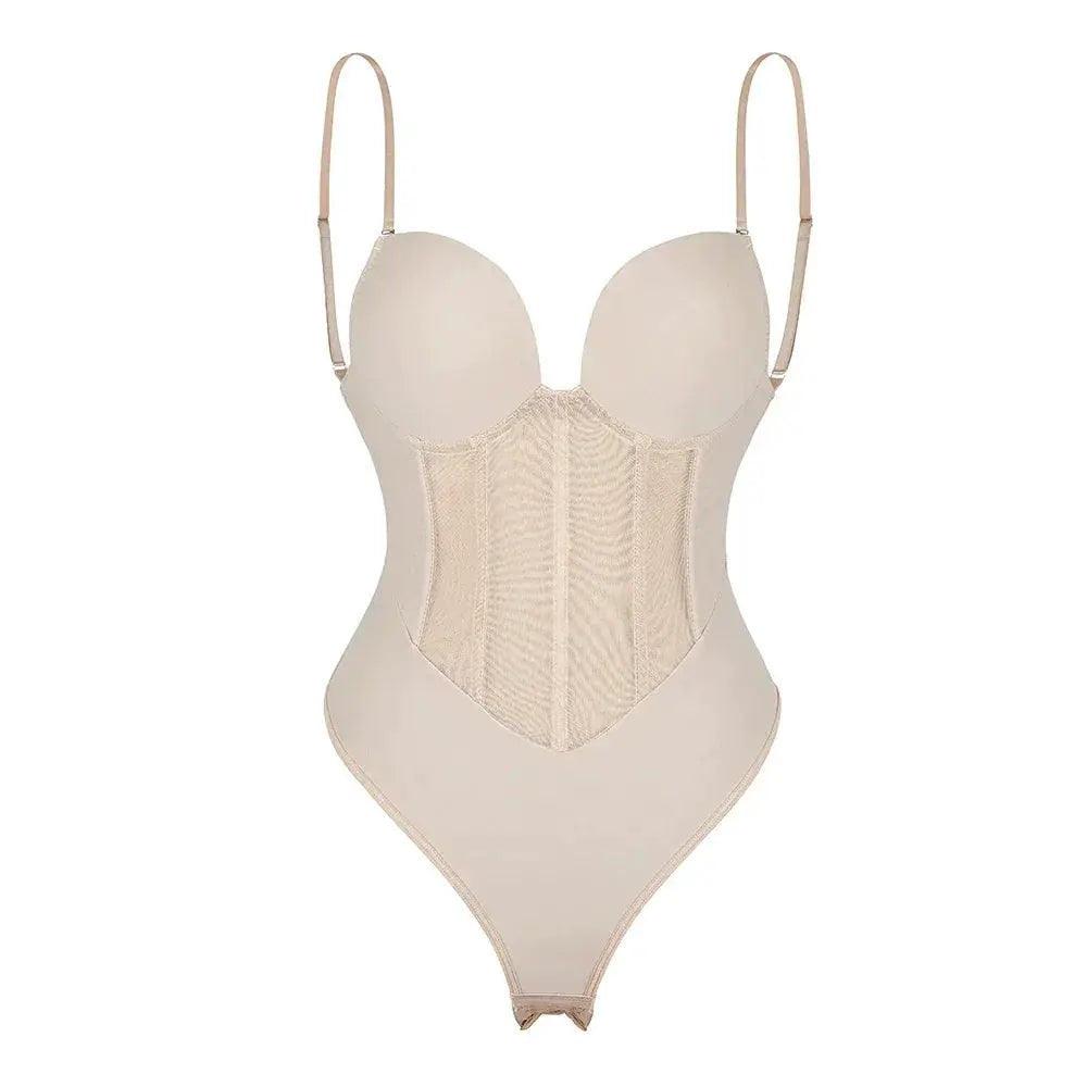 Backless Bodysuit Shaper With Corset Support For Women