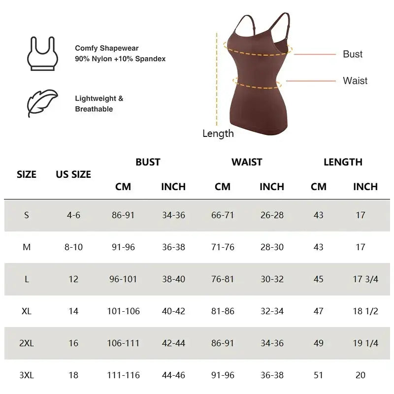 Scoop Neck Slimming Cami Tummy And Waist Control Shapewear