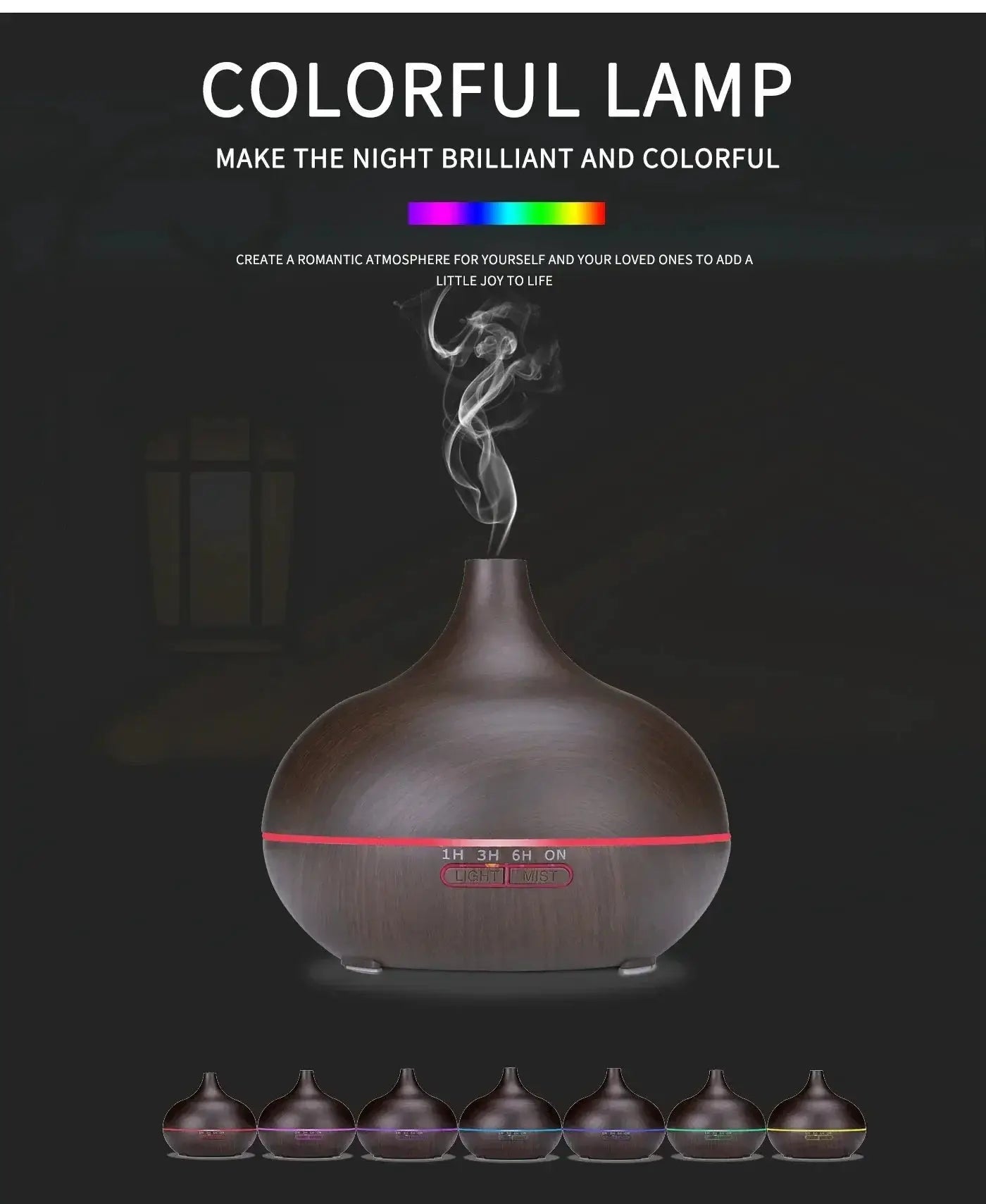 500ml Ultrasonic Aromatherapy Diffuser With Wood Grain
