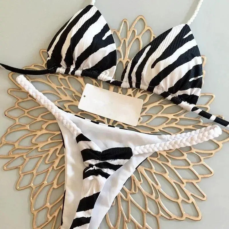 Heart Print Bikini Thong Swimwear Essential Collection