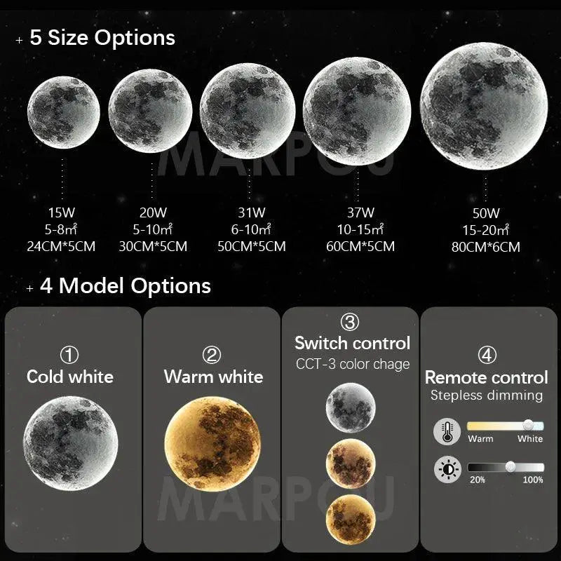 Dimmable LED Moonlight Ceiling Fixture For Modern Decor