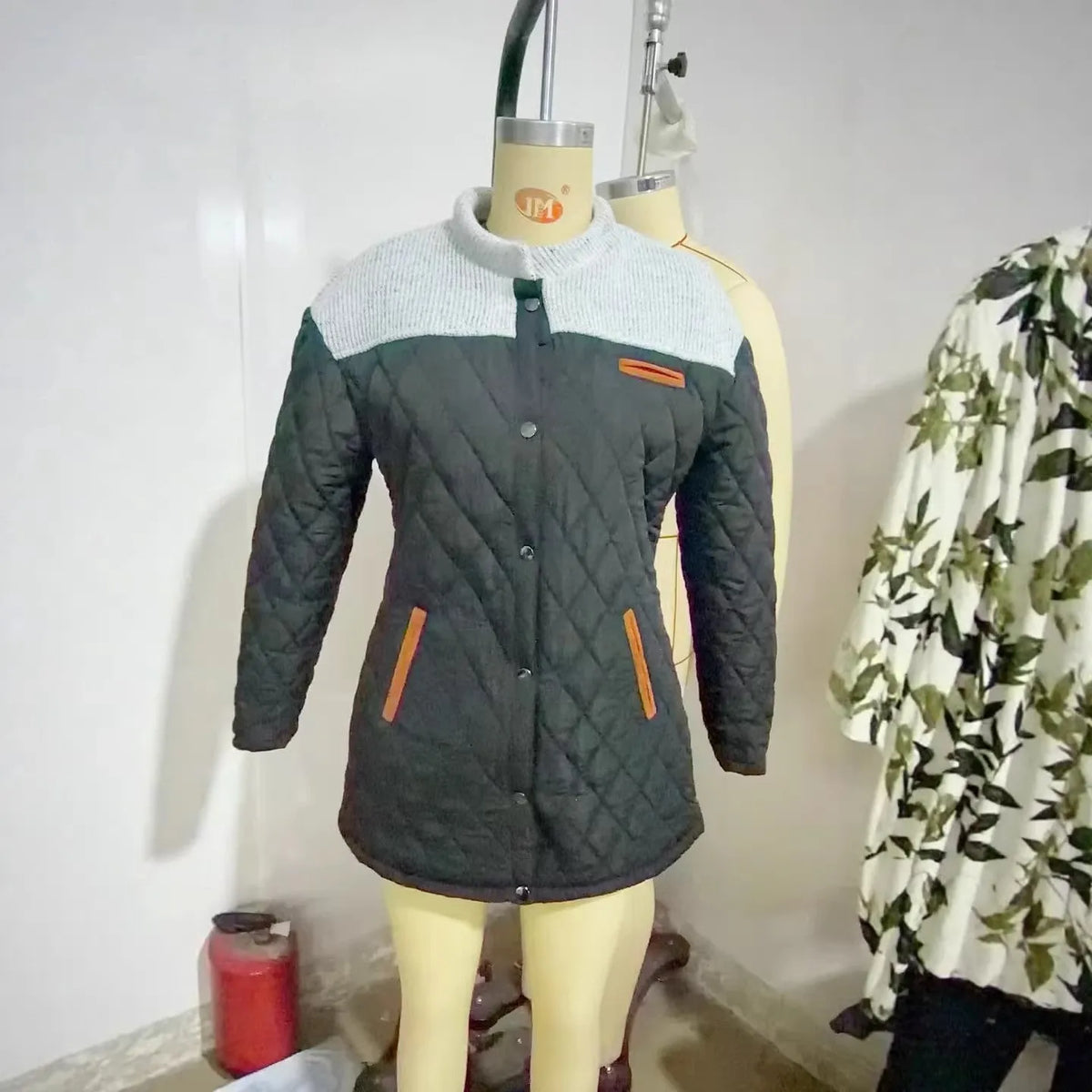 Irregular Hem Round Neck Jacket