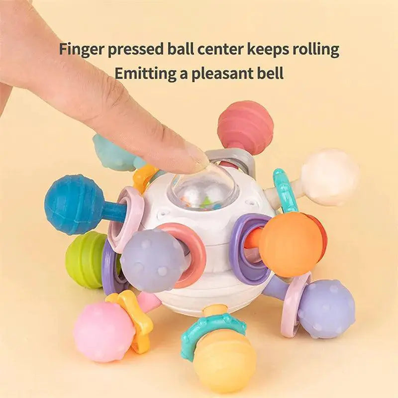 Rotating Rattle Ball Silicone Teether Baby Development Toy