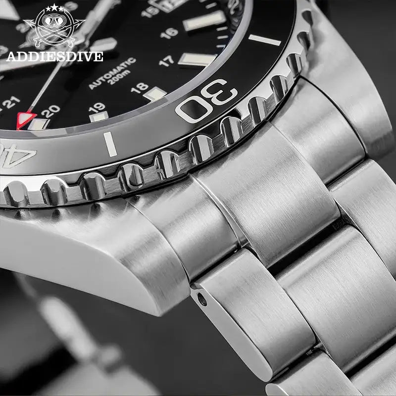 ADDIESDIVE Men Automatic Mechanical Diving Watch 200 Meter Waterproof Super Luminous Stainless Steel Luxury Business Wristwatch