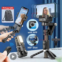 Gimbal Stabilizer Selfie Stick With Tripod Led Light Lamp