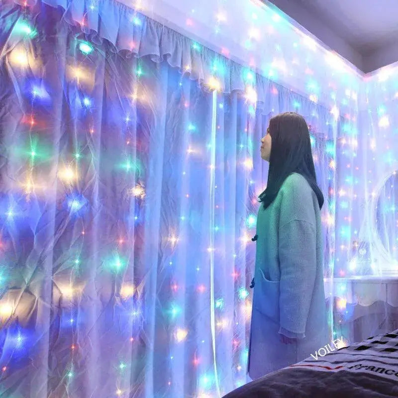 USB Fairy String Curtain Lights With Remote 8 Modes Decor