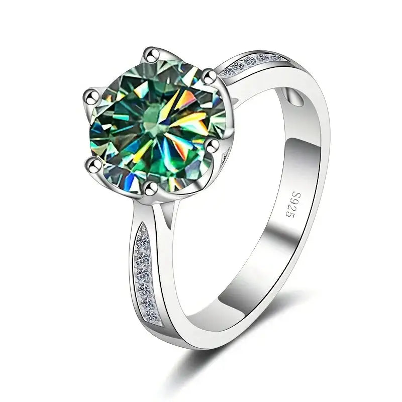Moissanite Ring in Sterling Silver Multi — product view 7