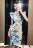 Luxury Cheongsam Dress: Retro Commuting Elegance Women