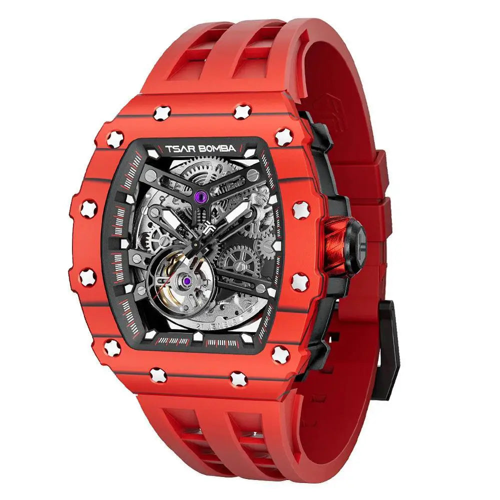 Tsar Bomba Carbon Fiber Luxury Mens Watch Elegant Timepiece