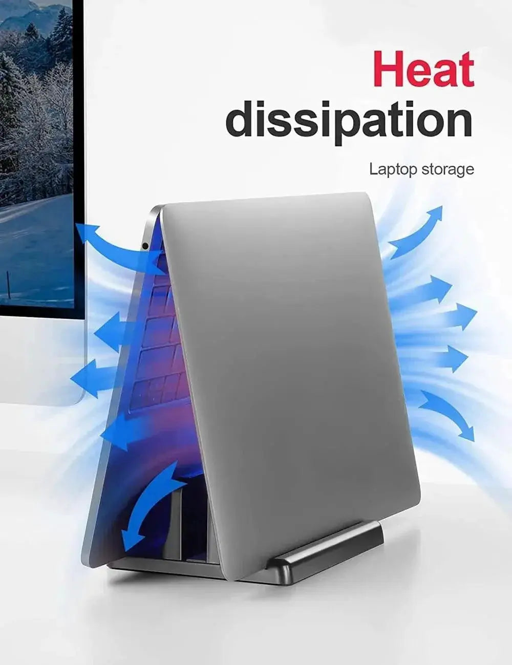 Vertical Laptop Stand Dual Slot Adjustable Dock Space Saver