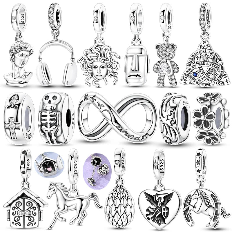 Silver Charm Pendant Celtic Dragon
