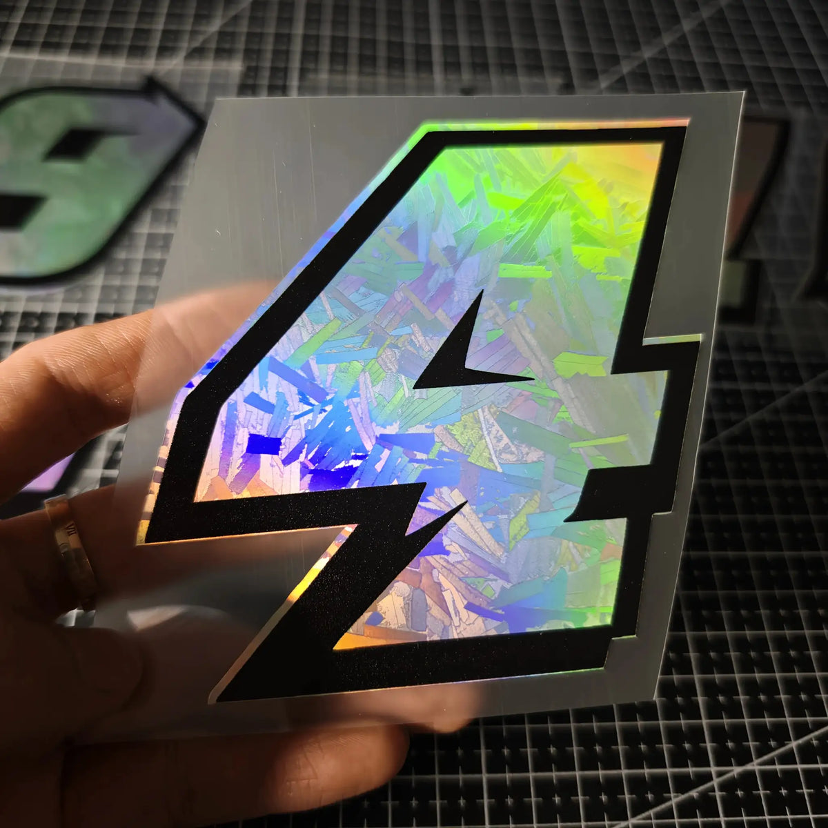 Motorcycle Racing Number Stickers - Iridescent Holographic — product view 13