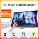 16inch Mobile Portable Monitor Touchscreen IPS Second Game Screen Extended Display for Laptop with Bracket For Xbox/Raspberry Pi