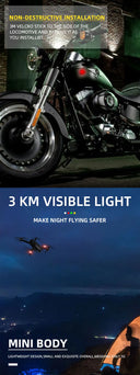 Universal LED Motorcycle Warning Lights 7 Colors Mini USB Drone Strobe Light
