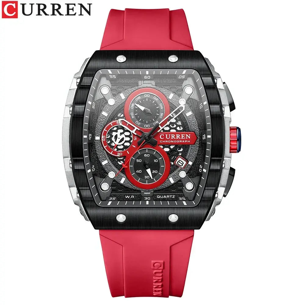 Men's Luxury Chronograph Quartz Watch With Silicone Band
