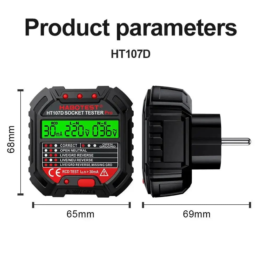 HABOTEST Pro Socket Tester EU Plug For Electrical Safety