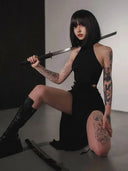 Contoured Goth Bandage Dress For Cosplay