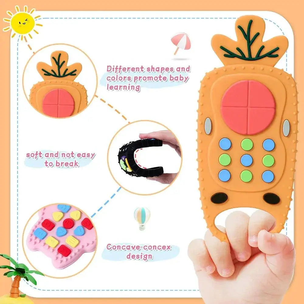 Baby Silicone Teether Remote Control Shape Gum Relief Toy