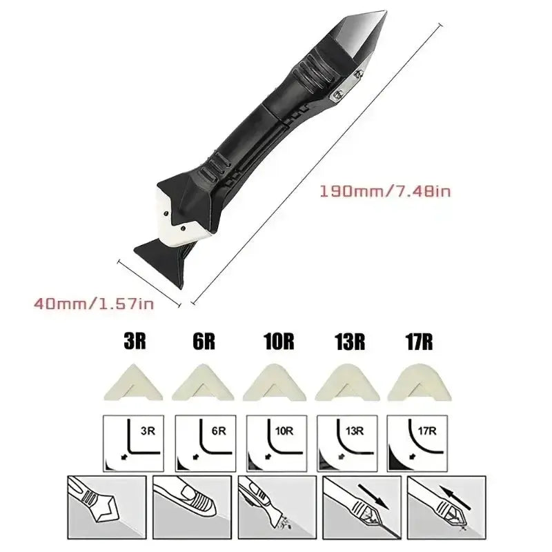 5 In 1 Silicone Scraper Sealant Remover Tool Set Caulking