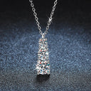 Round Cross Moissanite Pendant Necklace in Sterling Silver Cbtb